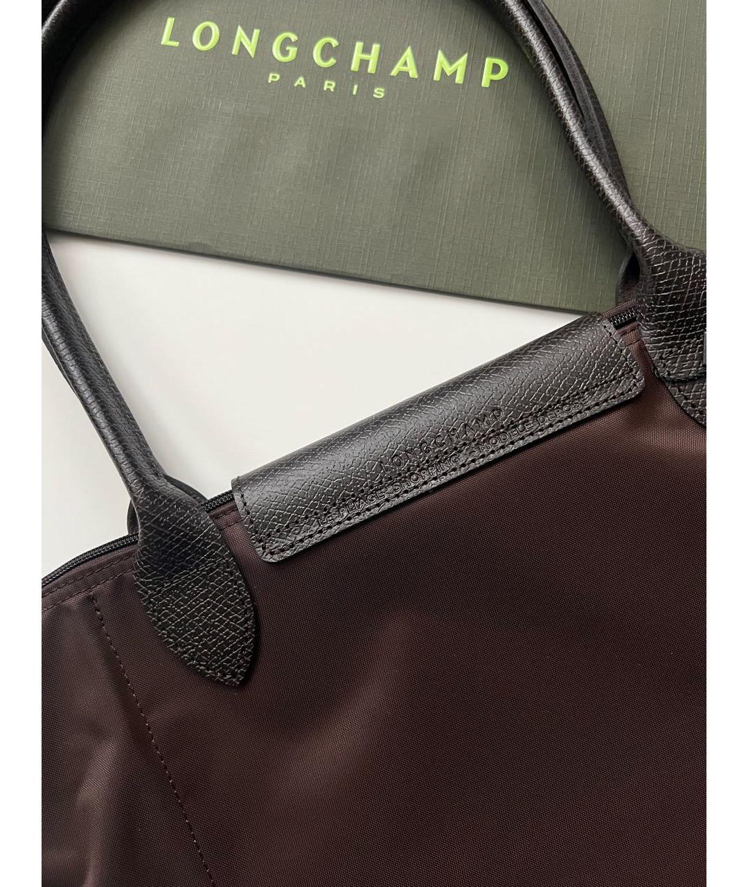 LONGCHAMP Коричневая кожаная сумка тоут, фото 8