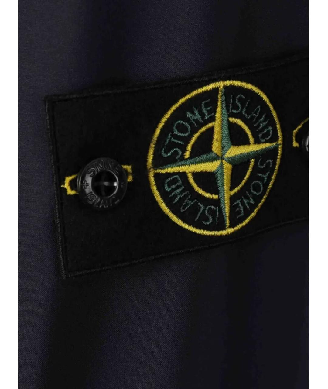 STONE ISLAND Темно-синяя полиэстеровая куртка, фото 4