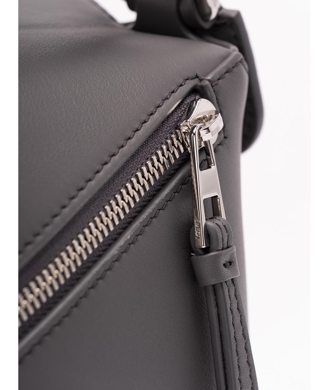 LOEWE Антрацитовая кожаная сумка через плечо, фото 4