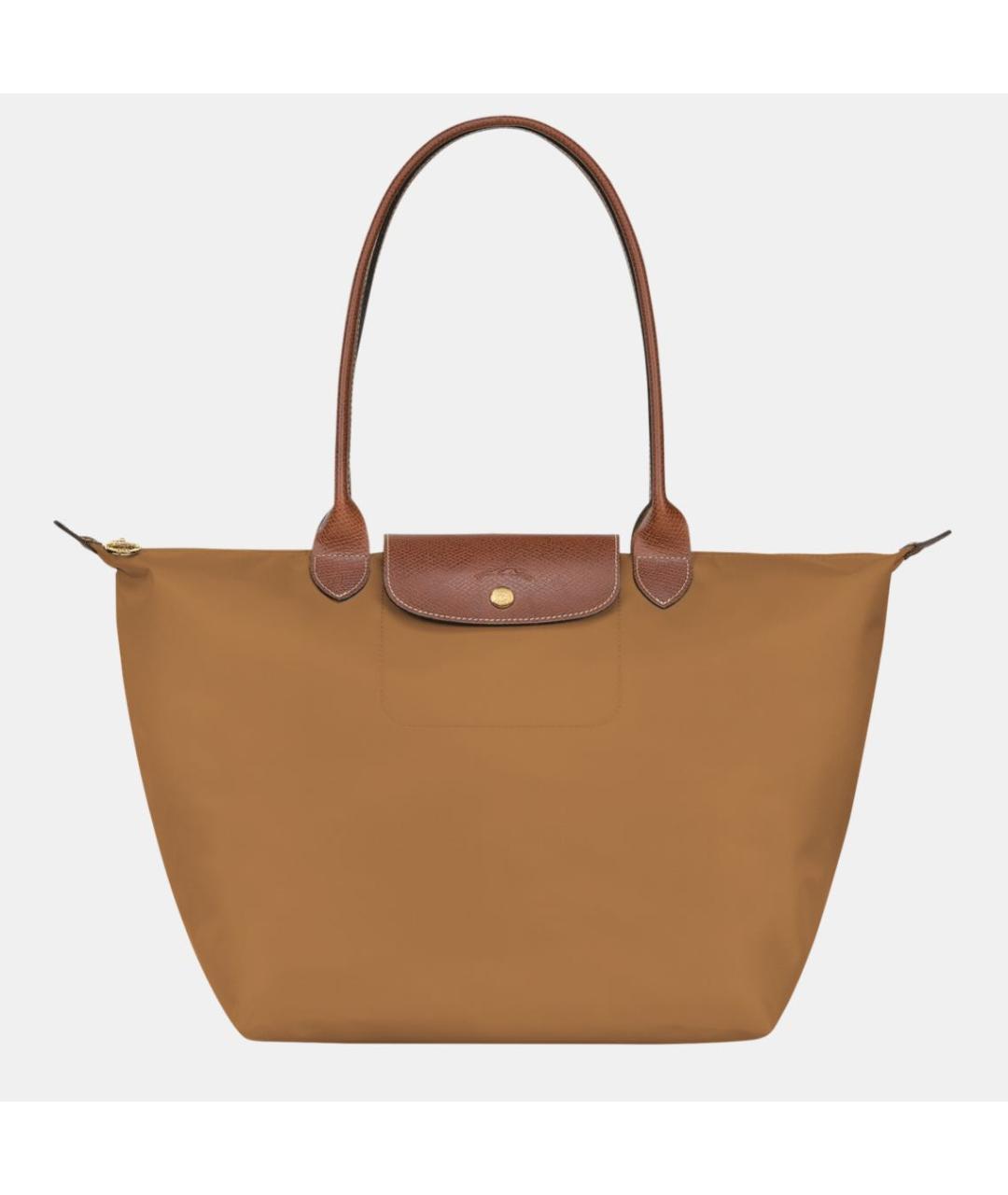 LONGCHAMP Горчичная кожаная сумка тоут, фото 9