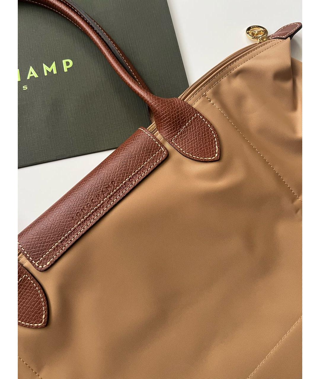 LONGCHAMP Горчичная кожаная сумка тоут, фото 8