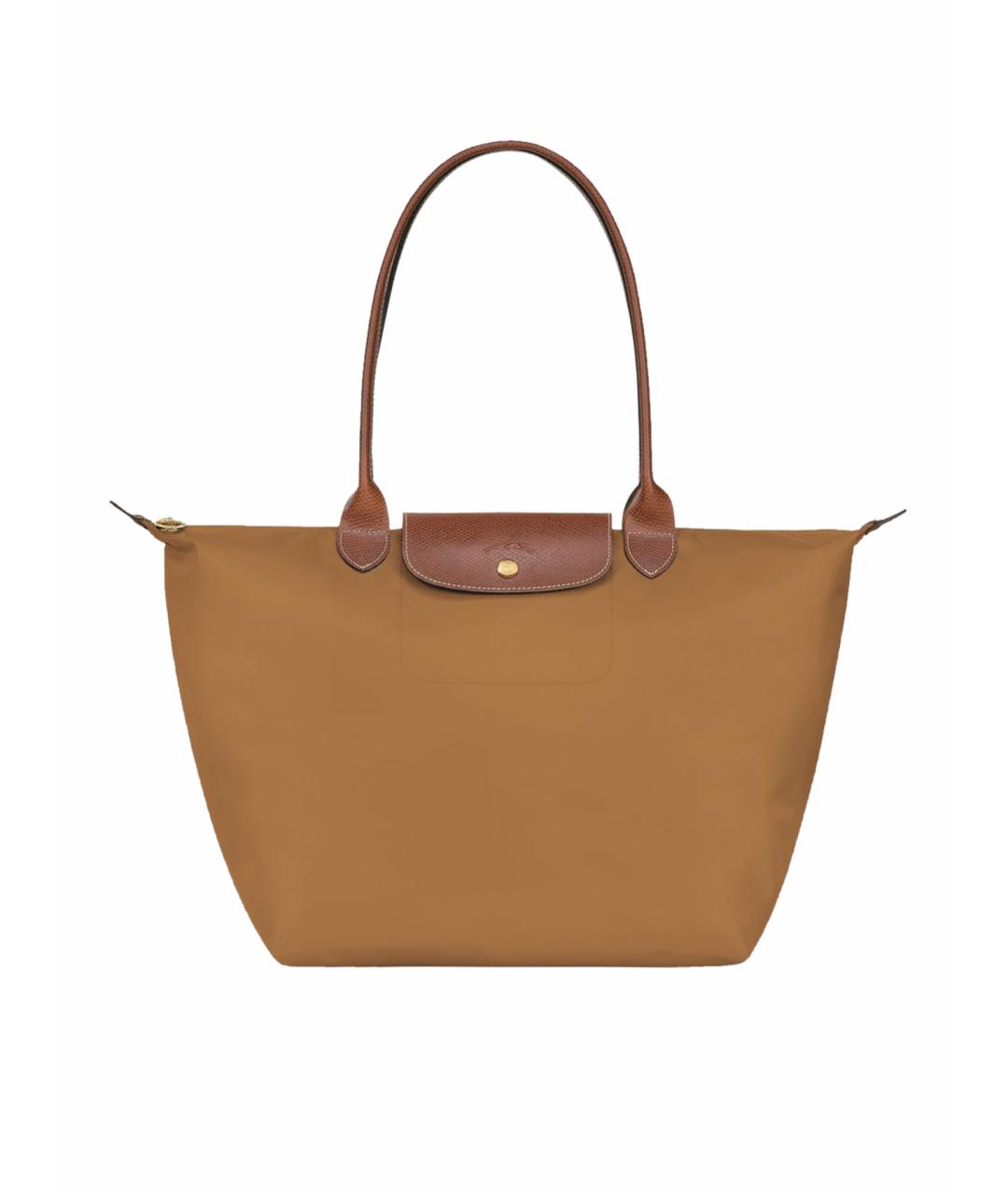 LONGCHAMP Горчичная кожаная сумка тоут, фото 1