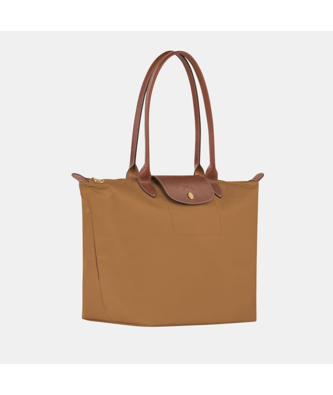 LONGCHAMP Горчичная кожаная сумка тоут, фото 2