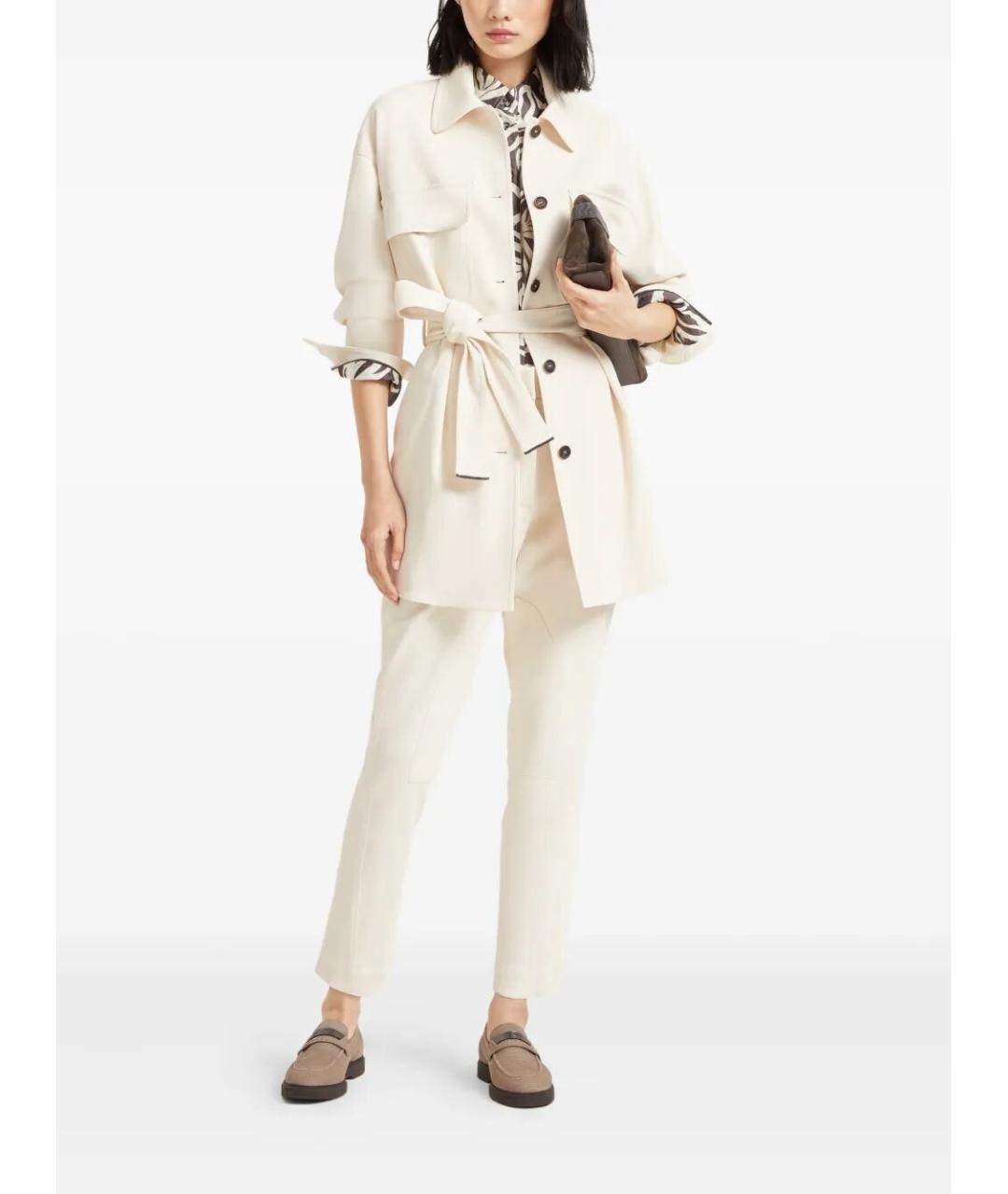 BRUNELLO CUCINELLI Белые вискозные брюки узкие, фото 2