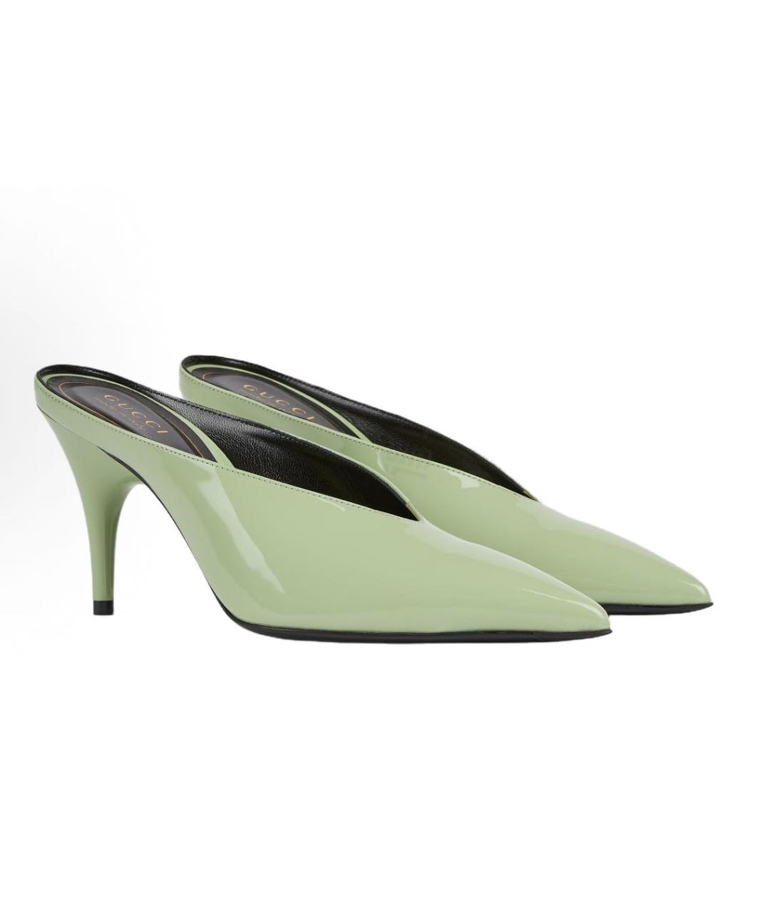 GUCCI Зеленые туфли из лакированной кожи, фото 7