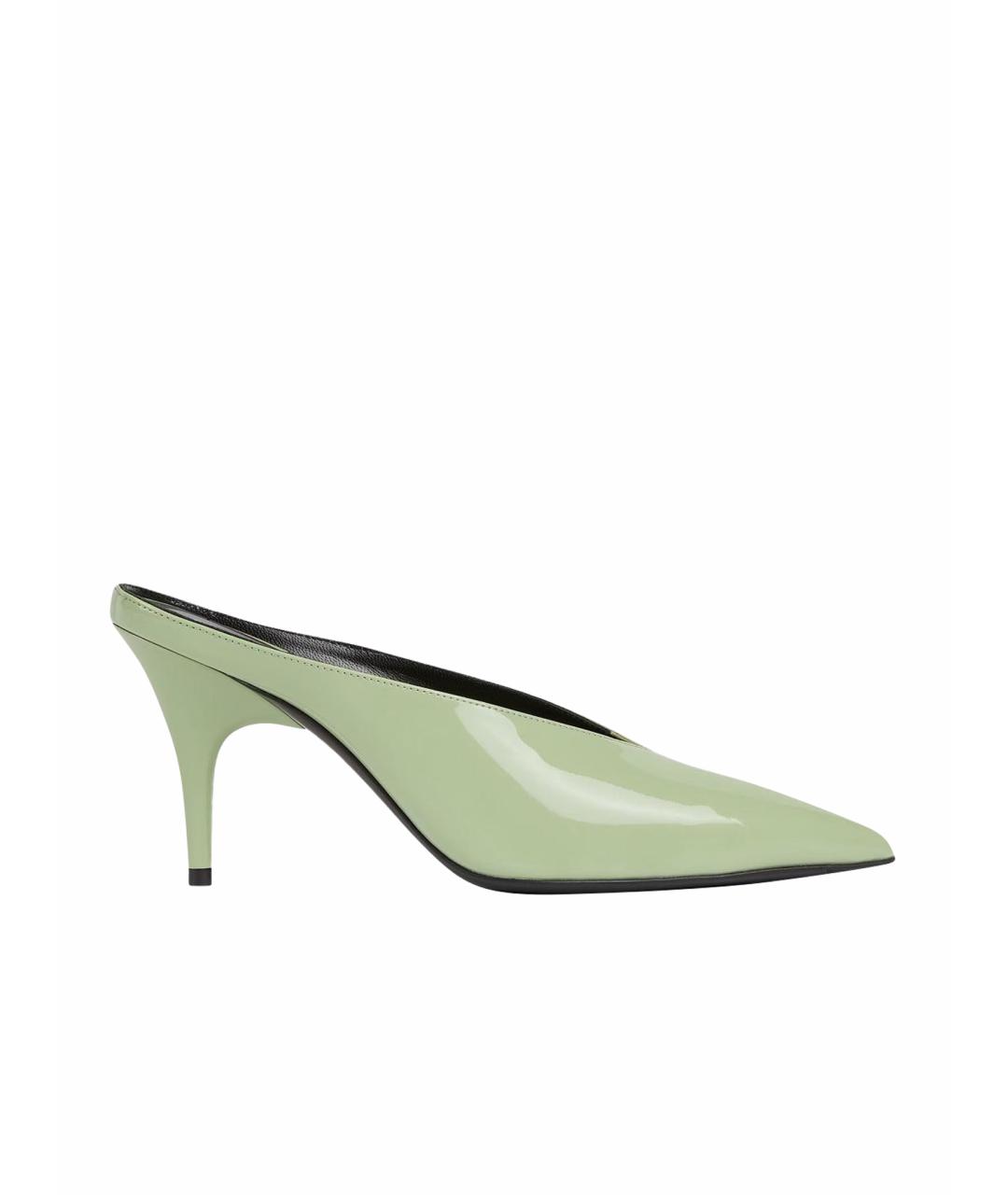 GUCCI Зеленые туфли из лакированной кожи, фото 1