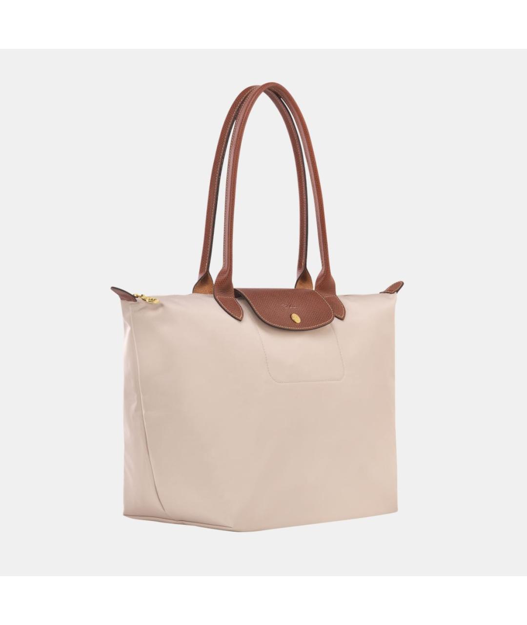 LONGCHAMP Бежевая кожаная сумка тоут, фото 2