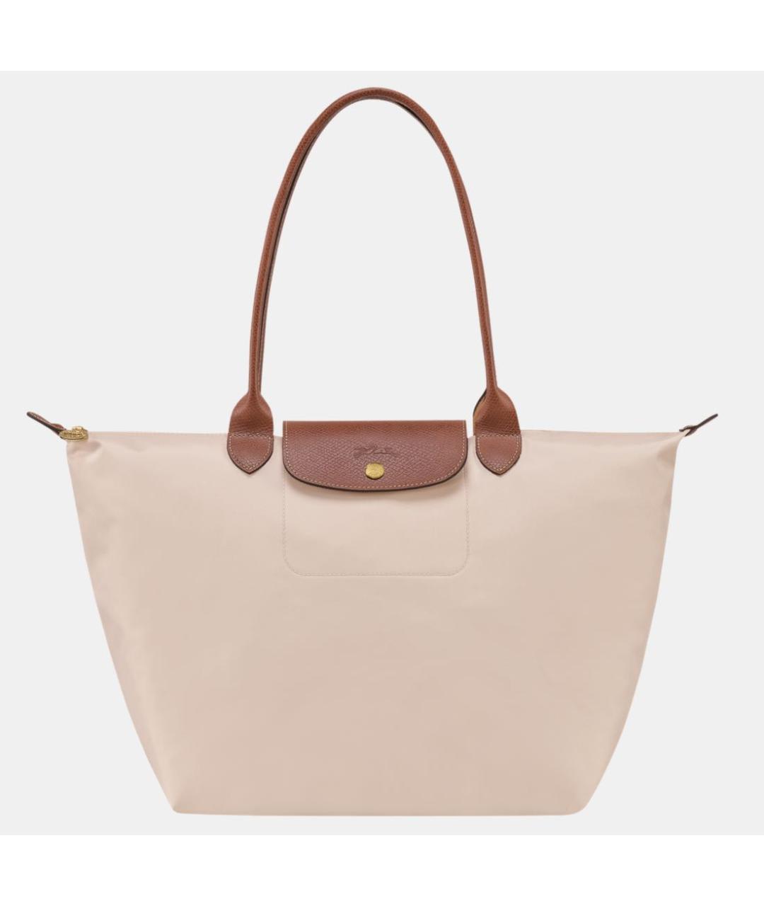 LONGCHAMP Бежевая кожаная сумка тоут, фото 9