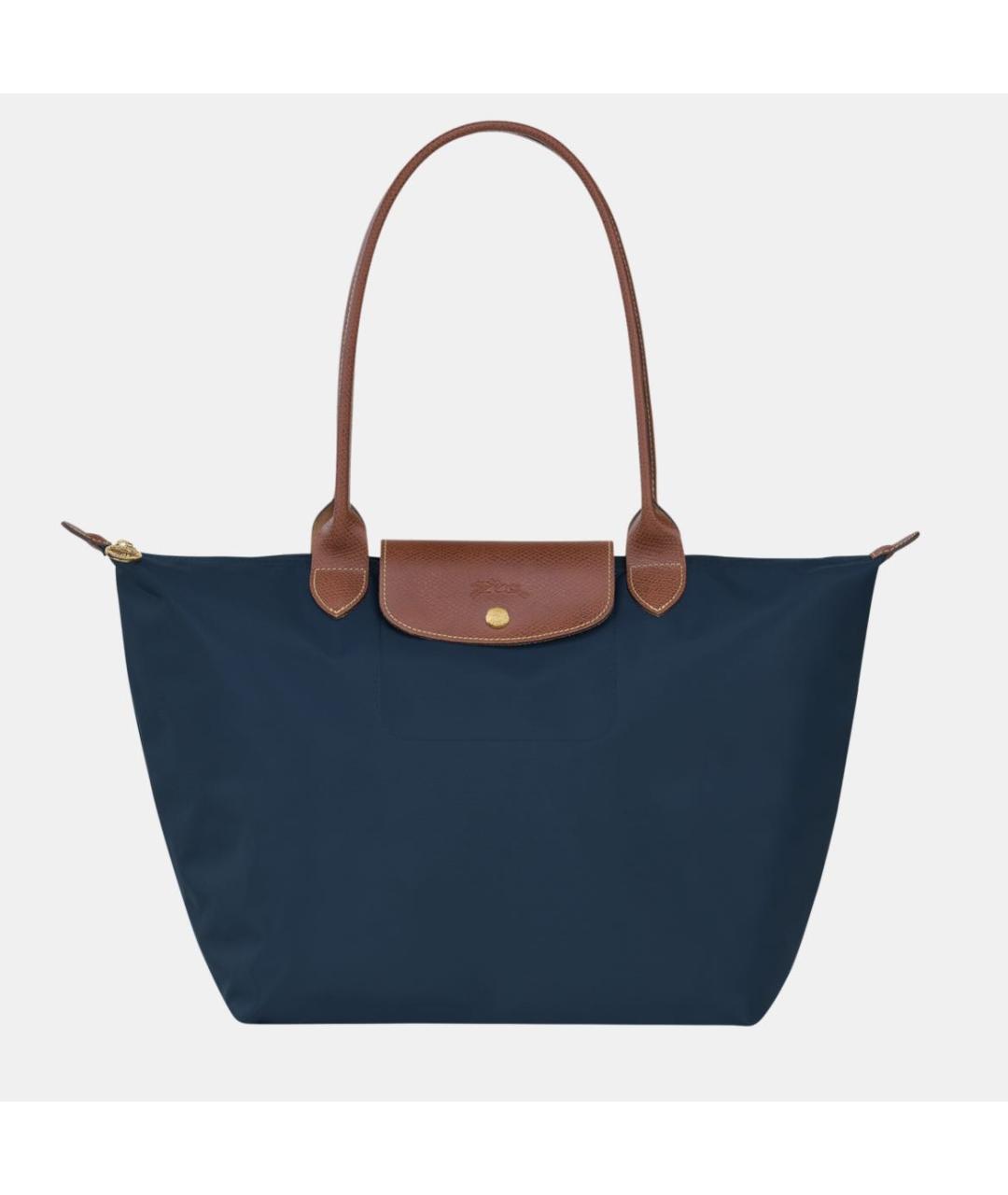 LONGCHAMP Темно-синяя кожаная сумка тоут, фото 9