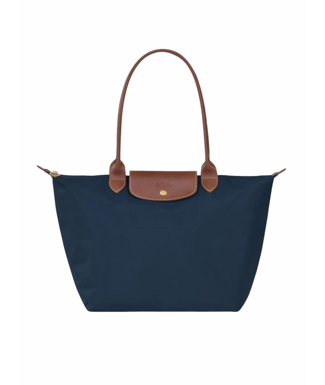 LONGCHAMP Темно-синяя кожаная сумка тоут, фото 1