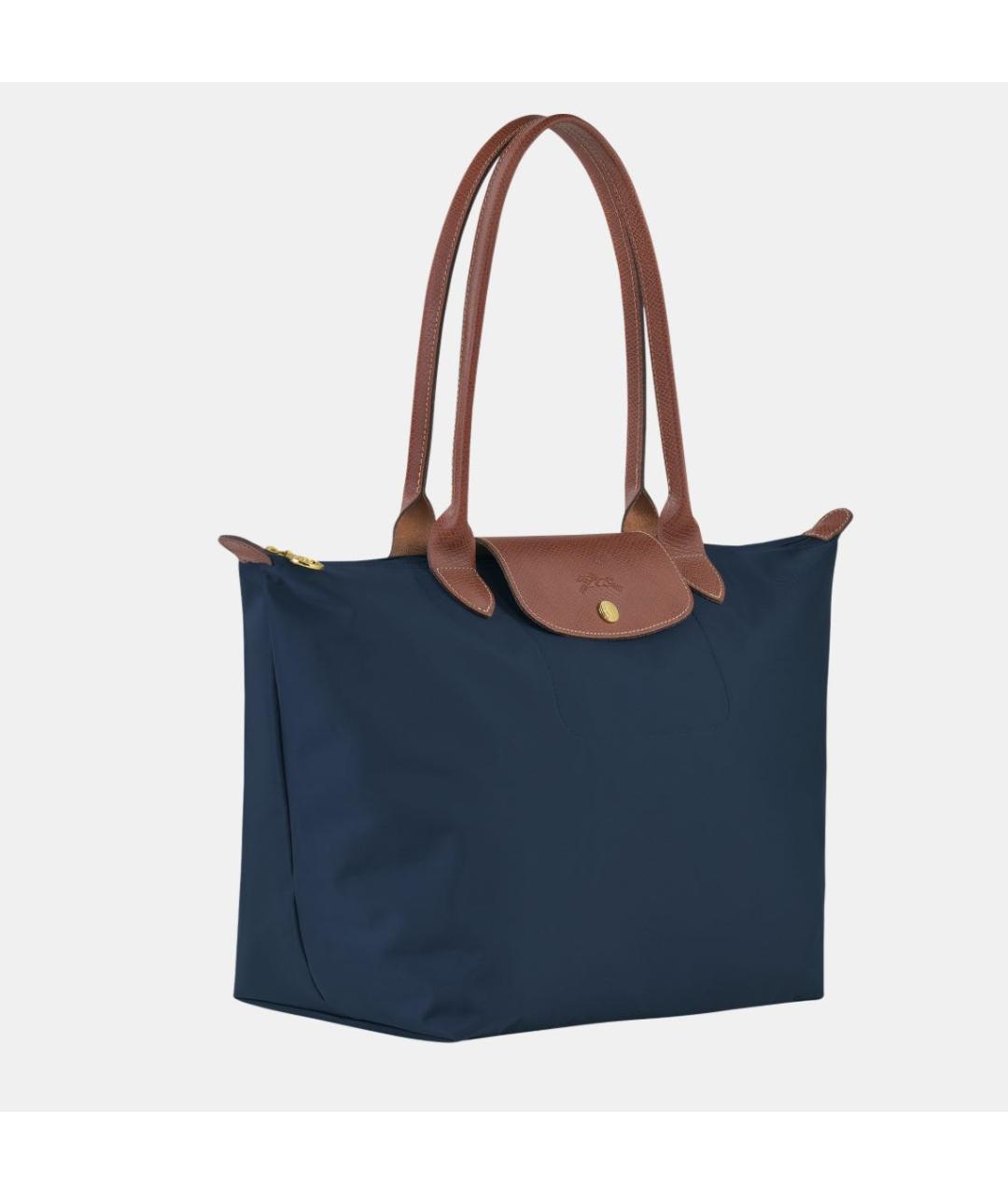 LONGCHAMP Темно-синяя кожаная сумка тоут, фото 2
