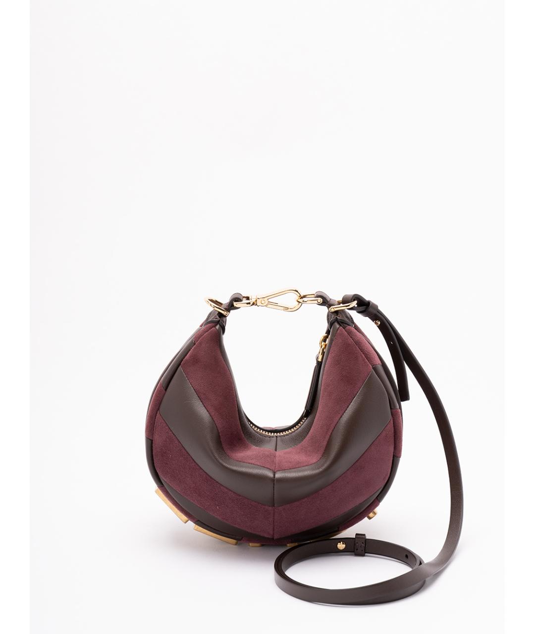 FENDI Бордовая замшевая сумка через плечо, фото 2
