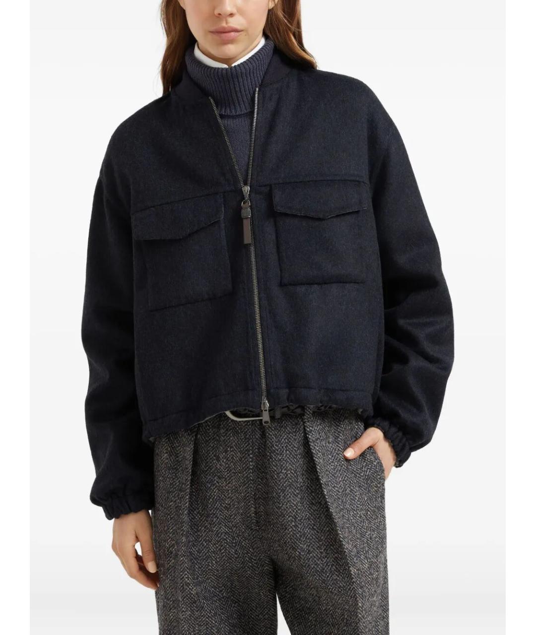 BRUNELLO CUCINELLI Темно-синяя шерстяная куртка, фото 3