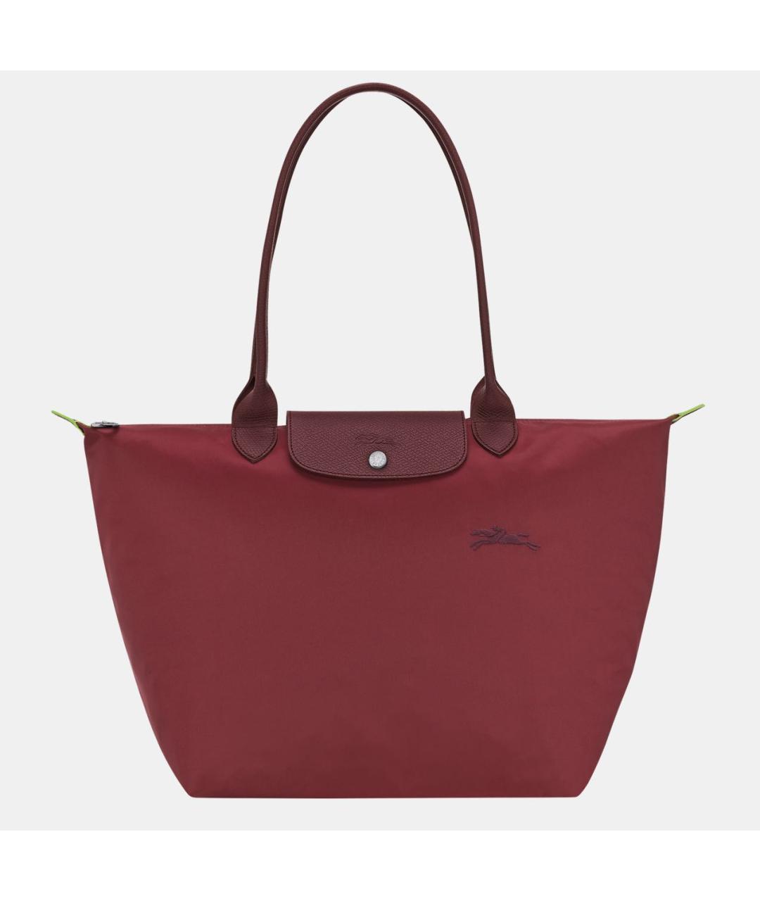 LONGCHAMP Бордовая кожаная сумка тоут, фото 9