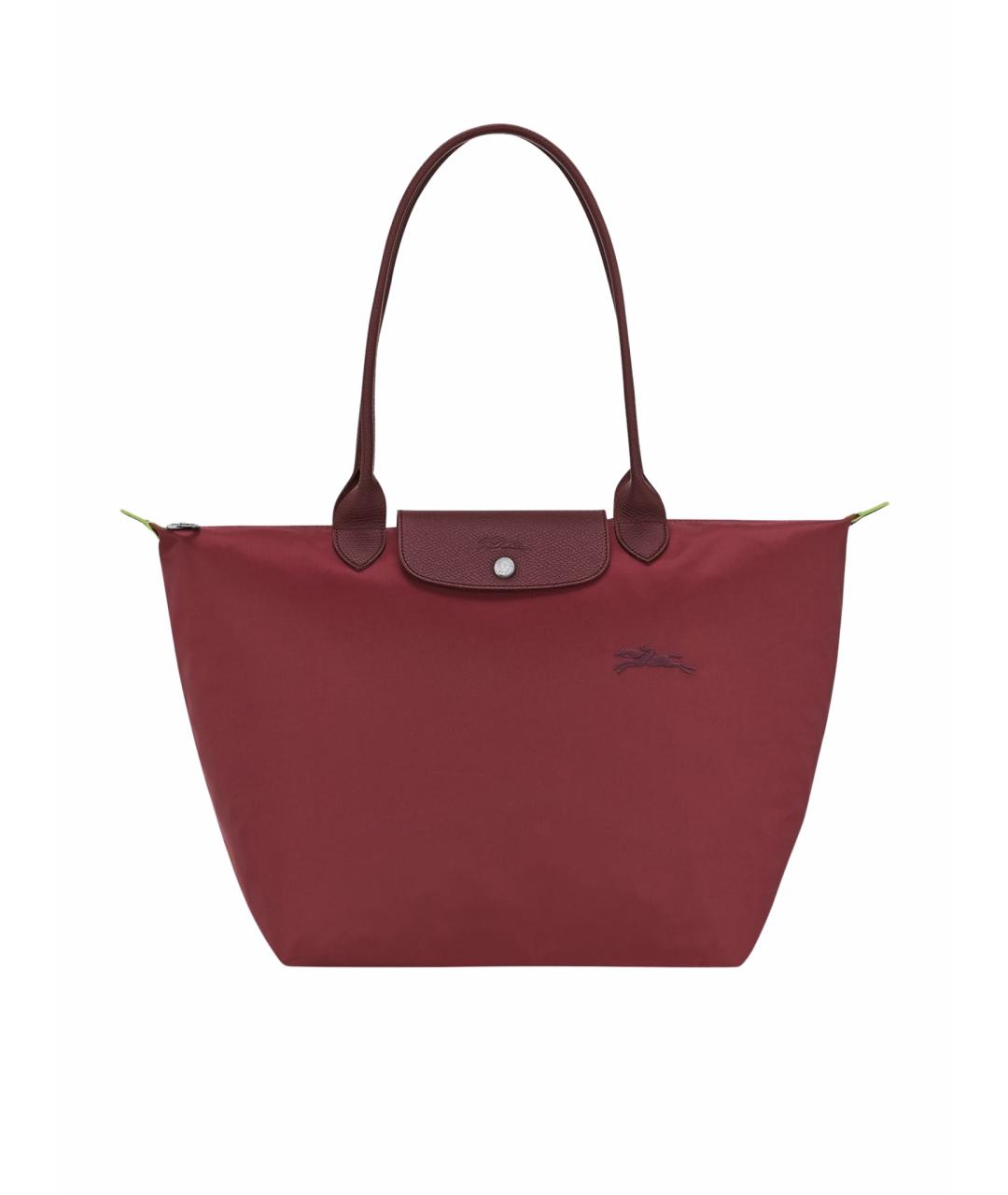 LONGCHAMP Бордовая кожаная сумка тоут, фото 1