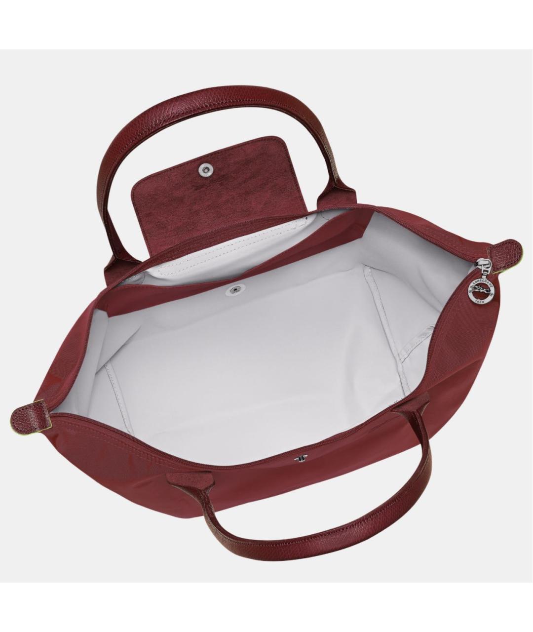 LONGCHAMP Бордовая кожаная сумка тоут, фото 4