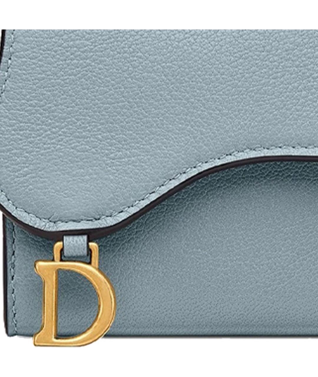 CHRISTIAN DIOR Голубой кожаный кошелек, фото 5