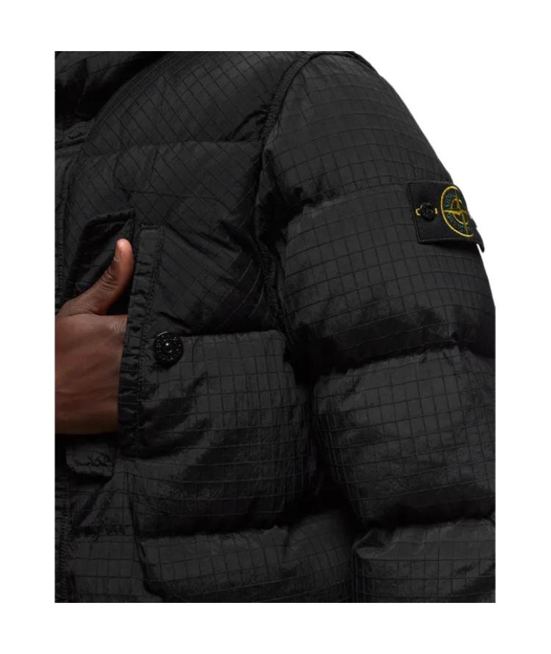 STONE ISLAND Черный пуховик, фото 3