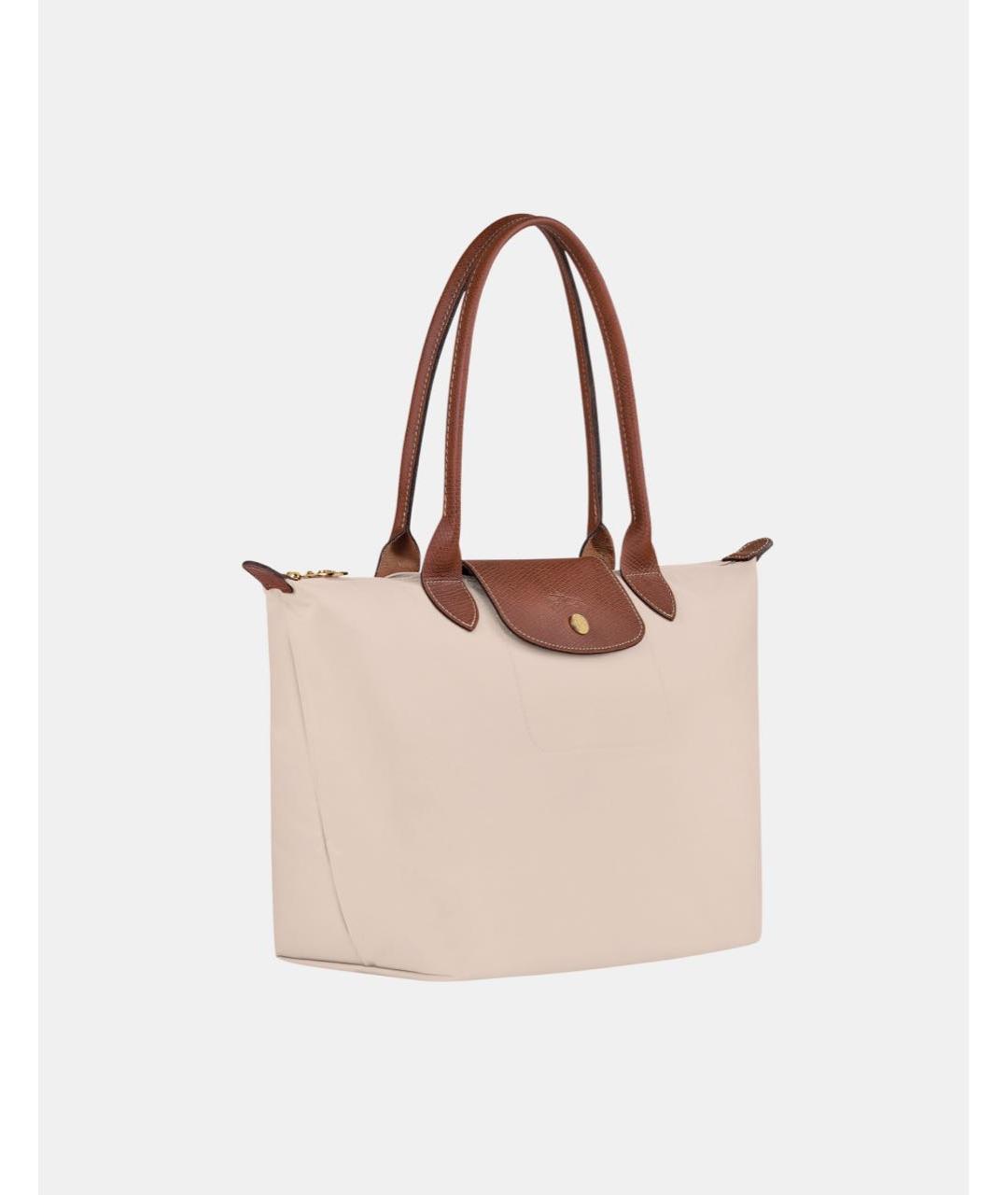 LONGCHAMP Бежевая кожаная сумка тоут, фото 2