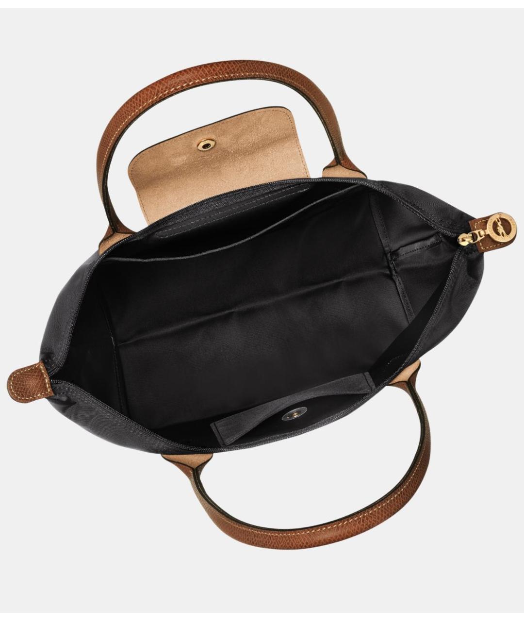 LONGCHAMP Черная кожаная сумка тоут, фото 4