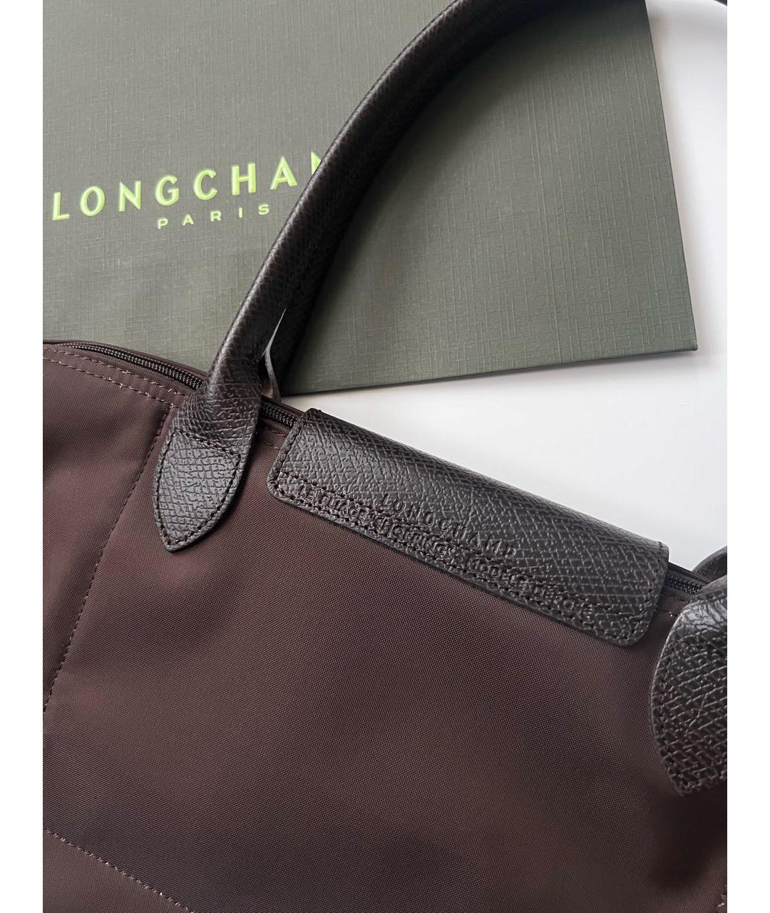 LONGCHAMP Коричневая кожаная сумка тоут, фото 8