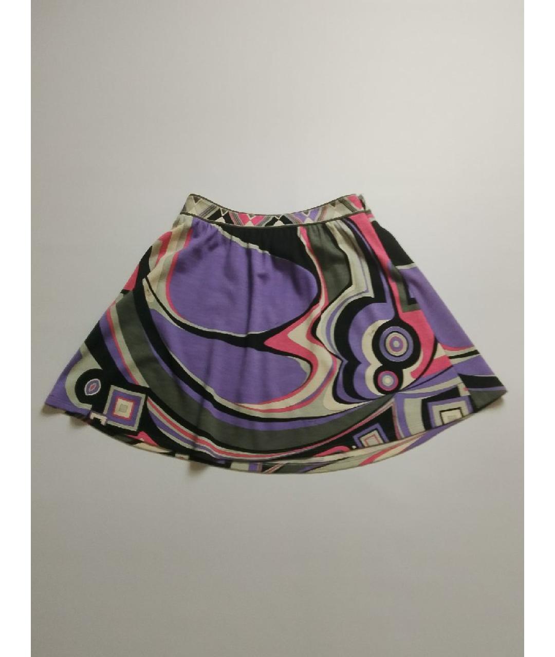 EMILIO PUCCI Мульти шерстяная юбка мини, фото 5