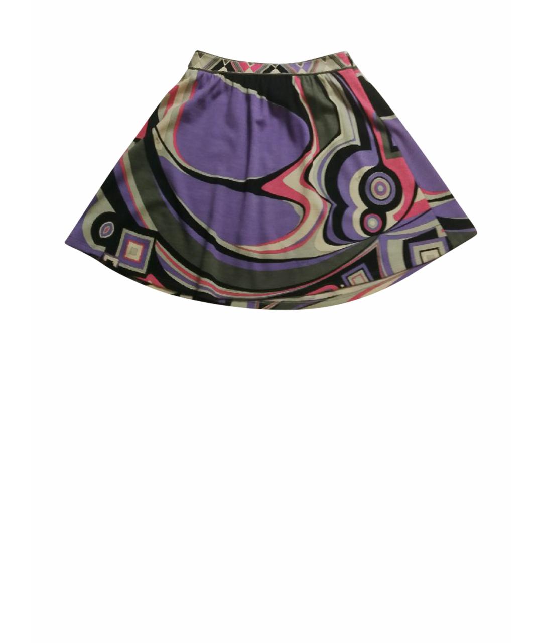EMILIO PUCCI Мульти шерстяная юбка мини, фото 1