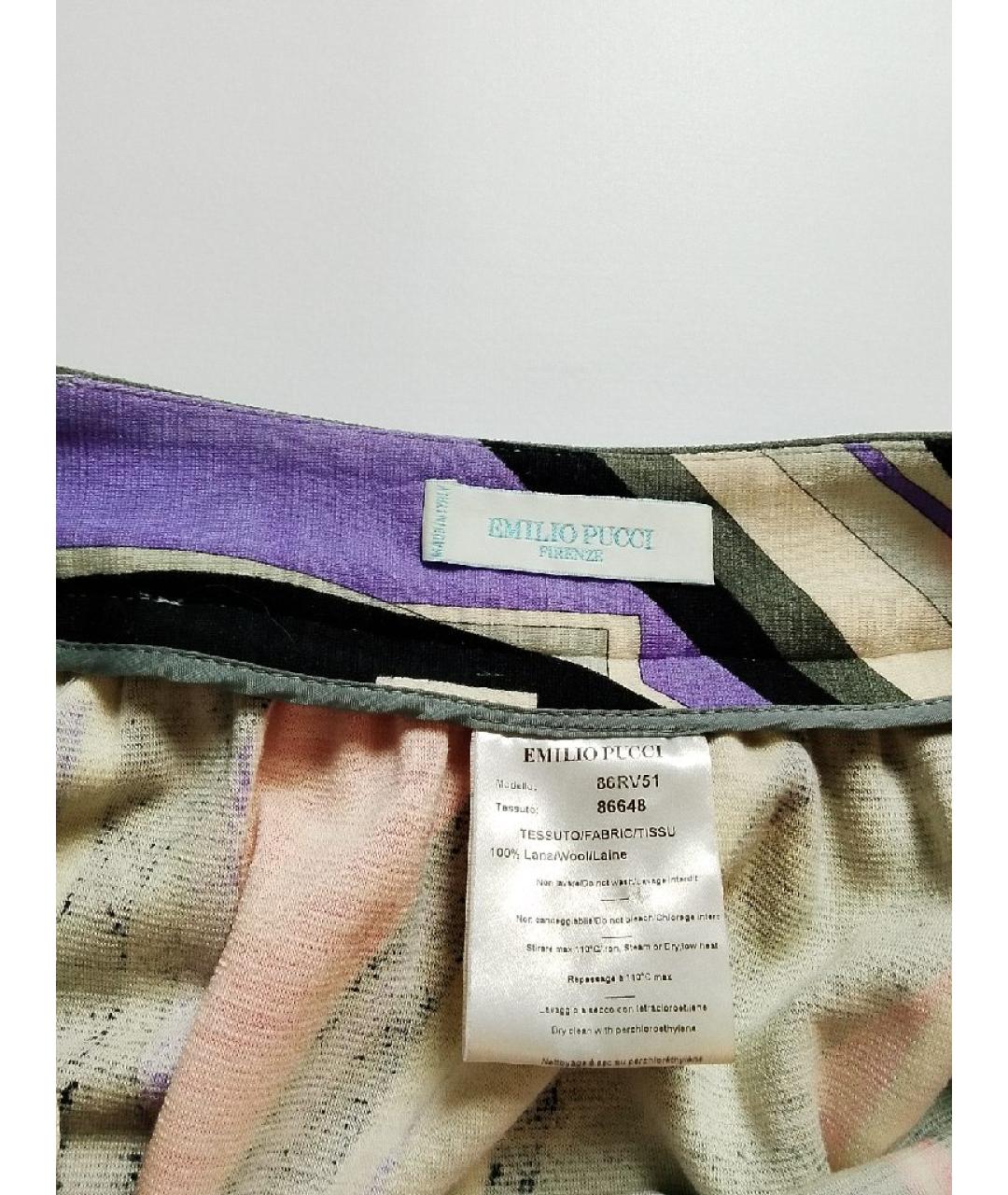 EMILIO PUCCI Мульти шерстяная юбка мини, фото 3