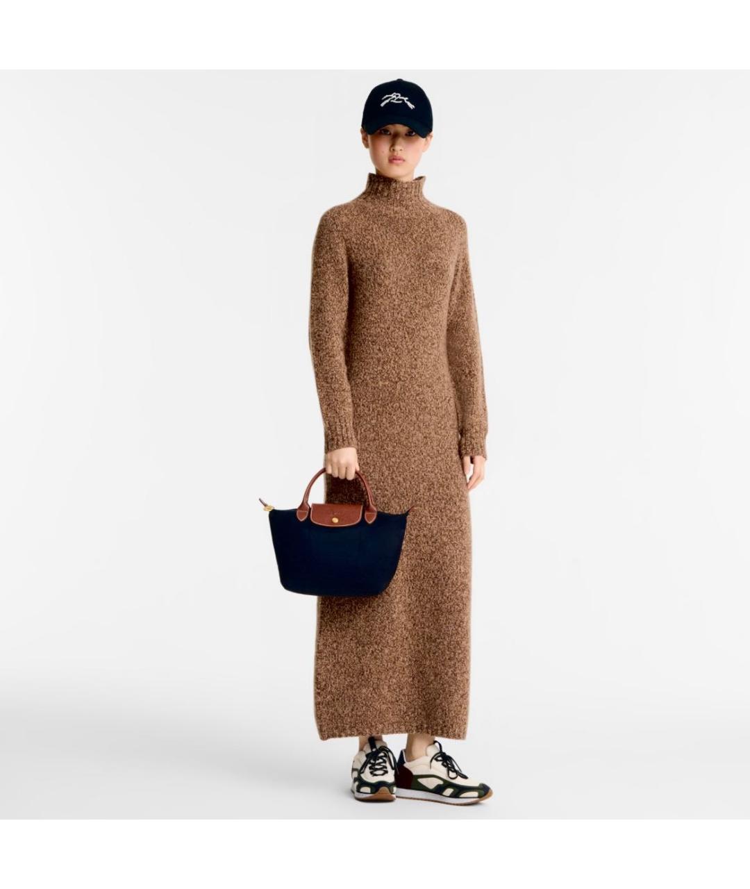 LONGCHAMP Черная кожаная сумка с короткими ручками, фото 5