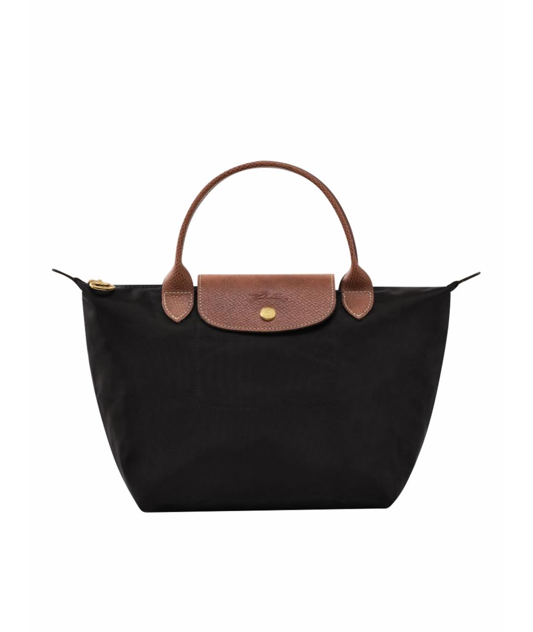 LONGCHAMP Черная кожаная сумка с короткими ручками, фото 1