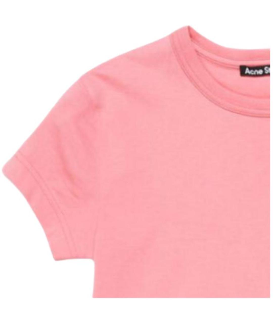 ACNE STUDIOS Розовая хлопковая футболка, фото 2