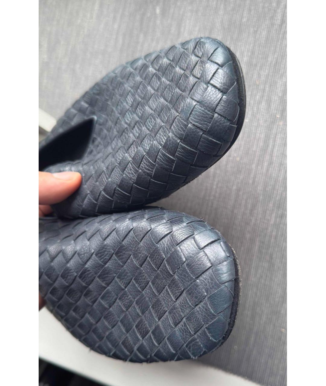 BOTTEGA VENETA Синие кожаные лоферы, фото 5
