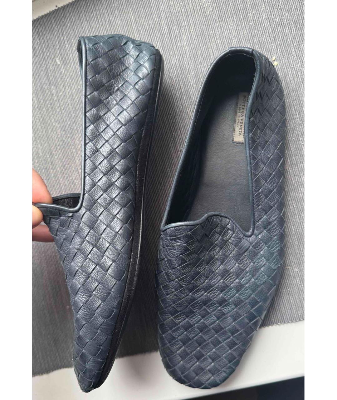 BOTTEGA VENETA Синие кожаные лоферы, фото 6