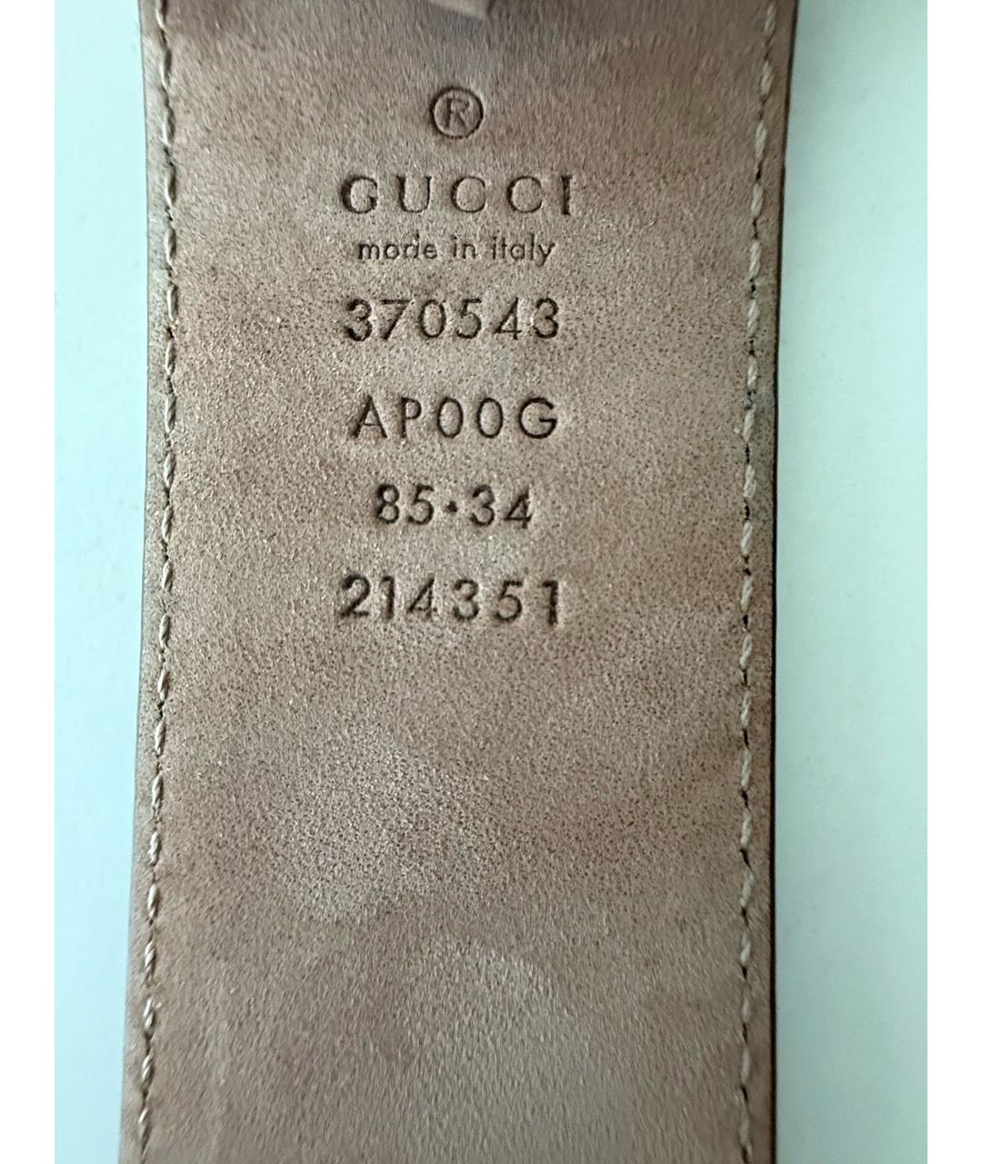 GUCCI Бежевый кожаный ремень, фото 2