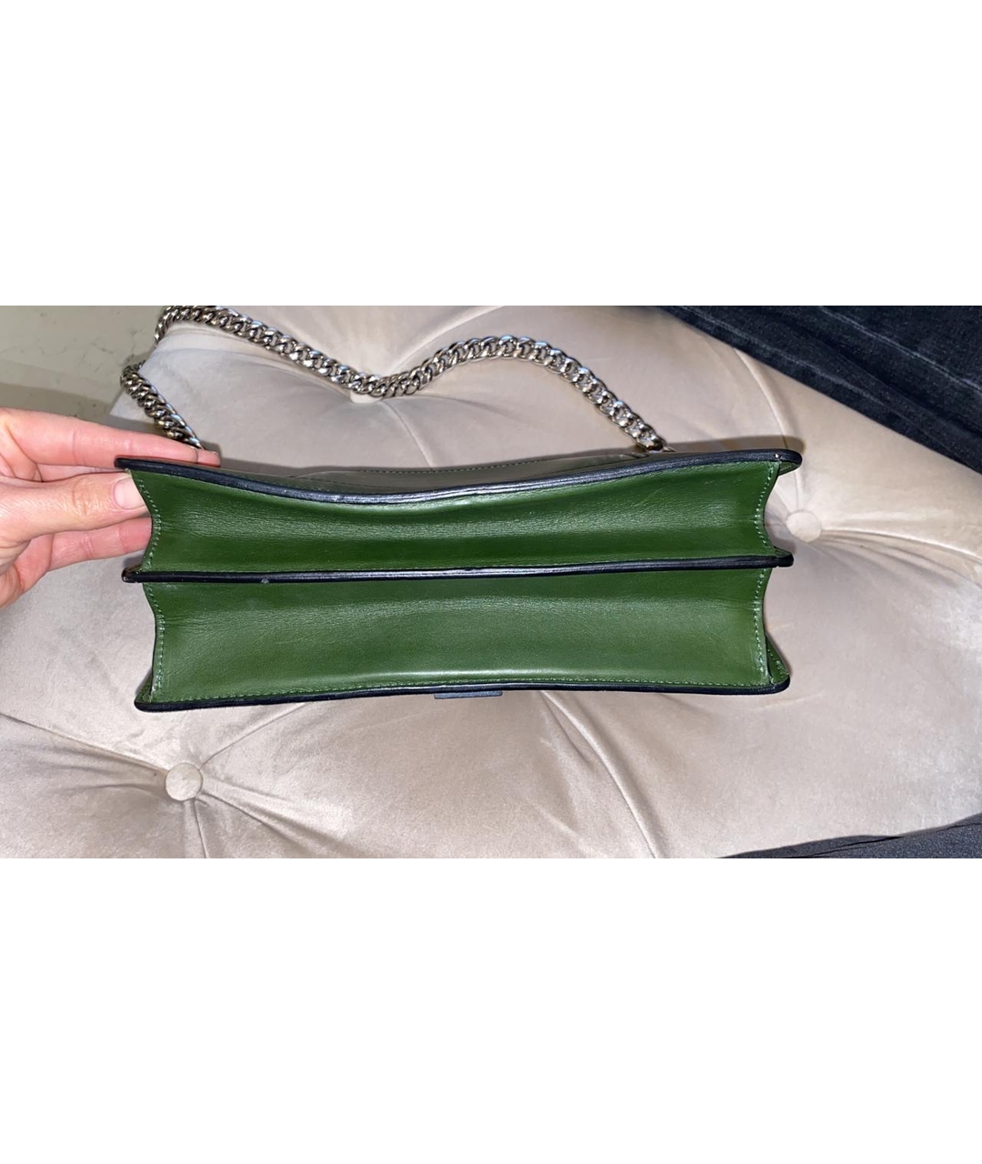 CELINE PRE-OWNED Зеленая кожаная сумка тоут, фото 3