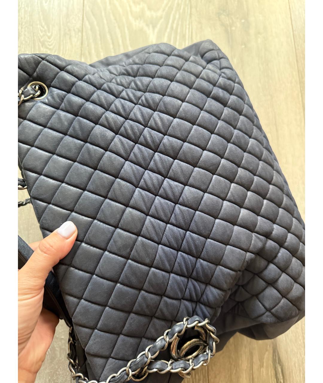 CHANEL Синяя кожаная сумка тоут, фото 3