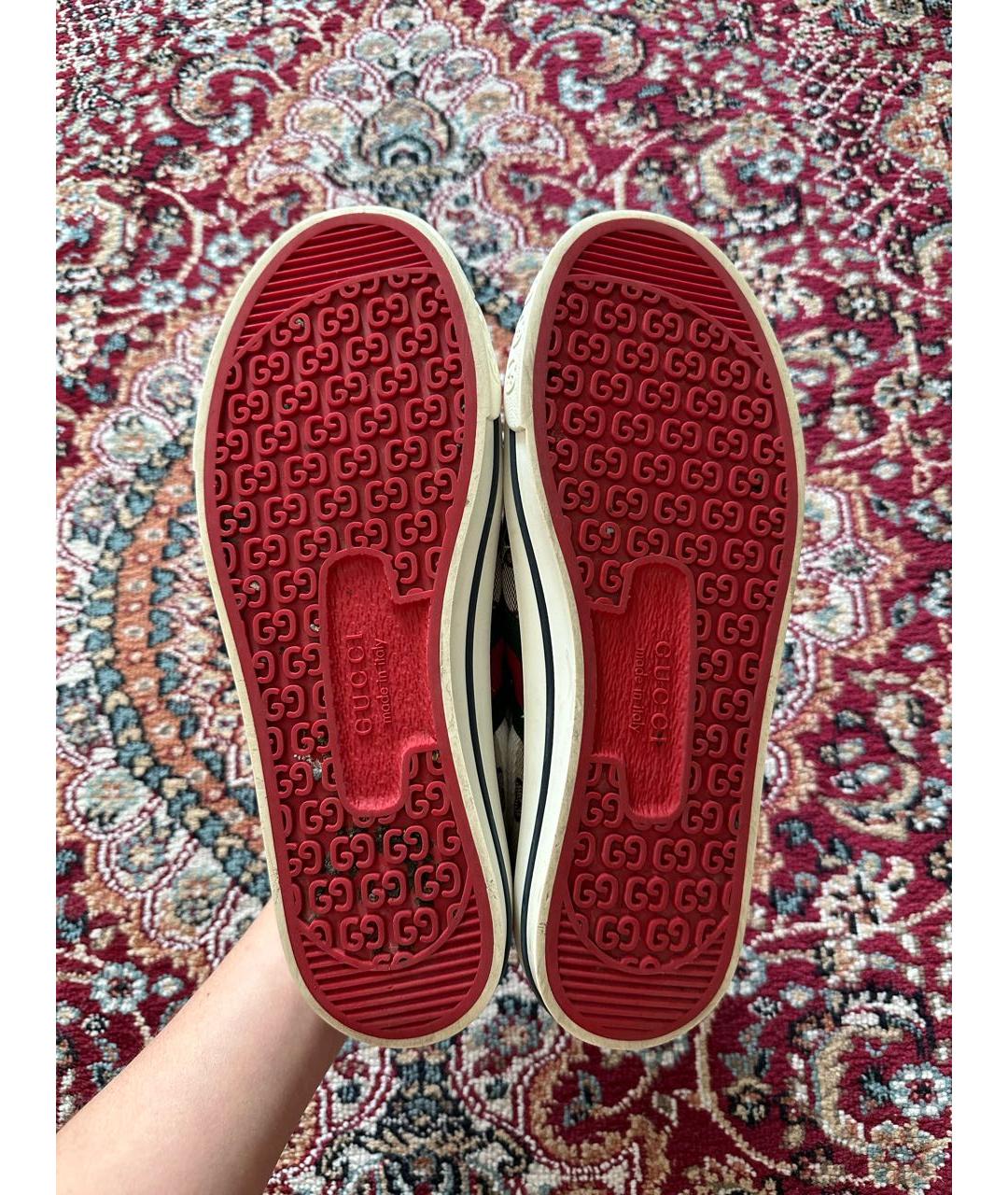 GUCCI Бежевые текстильные кеды, фото 5