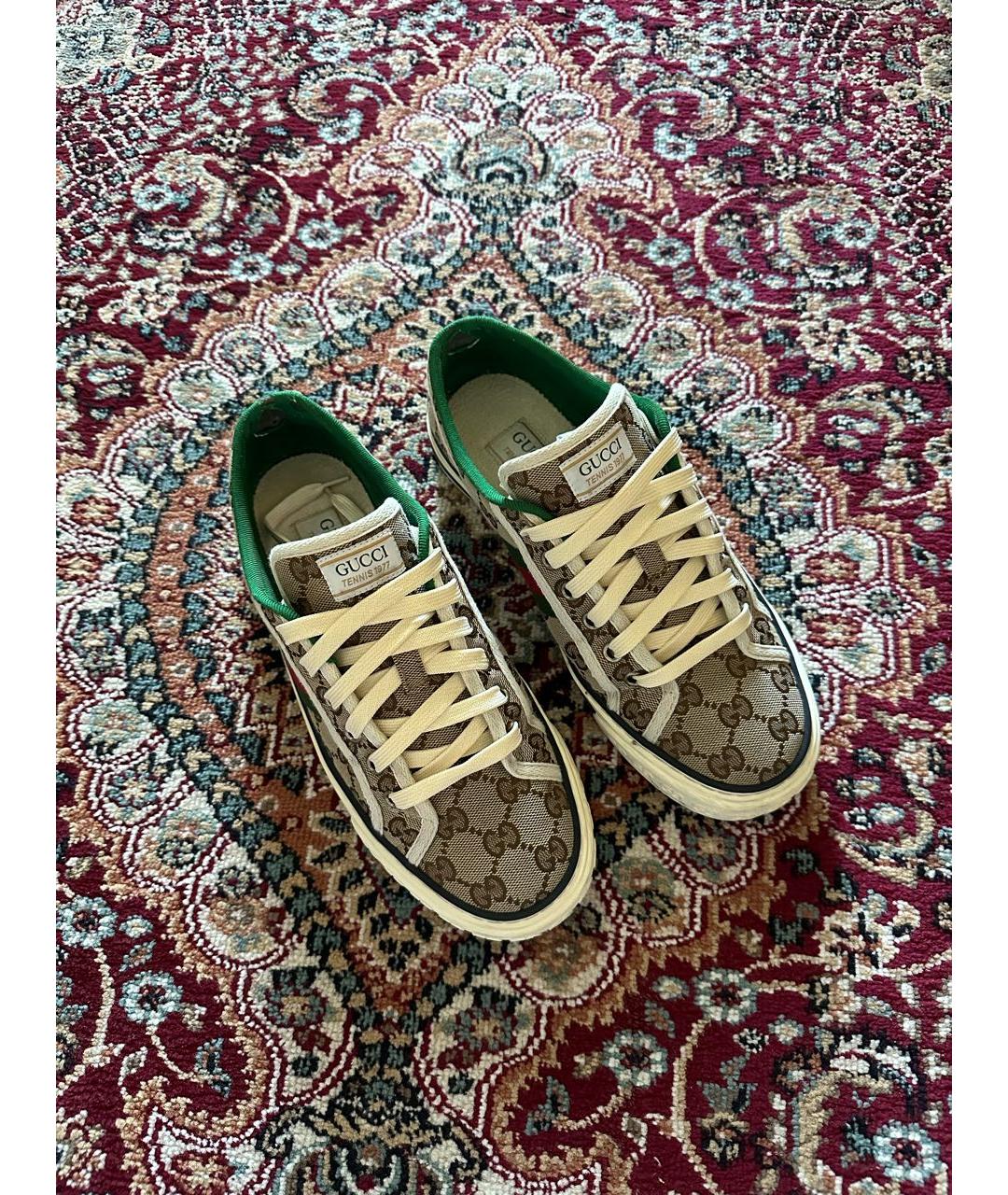 GUCCI Бежевые текстильные кеды, фото 2