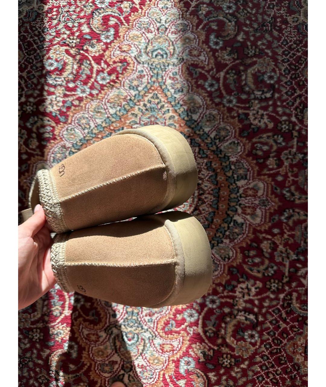 UGG AUSTRALIA Бежевые замшевые ботинки, фото 4