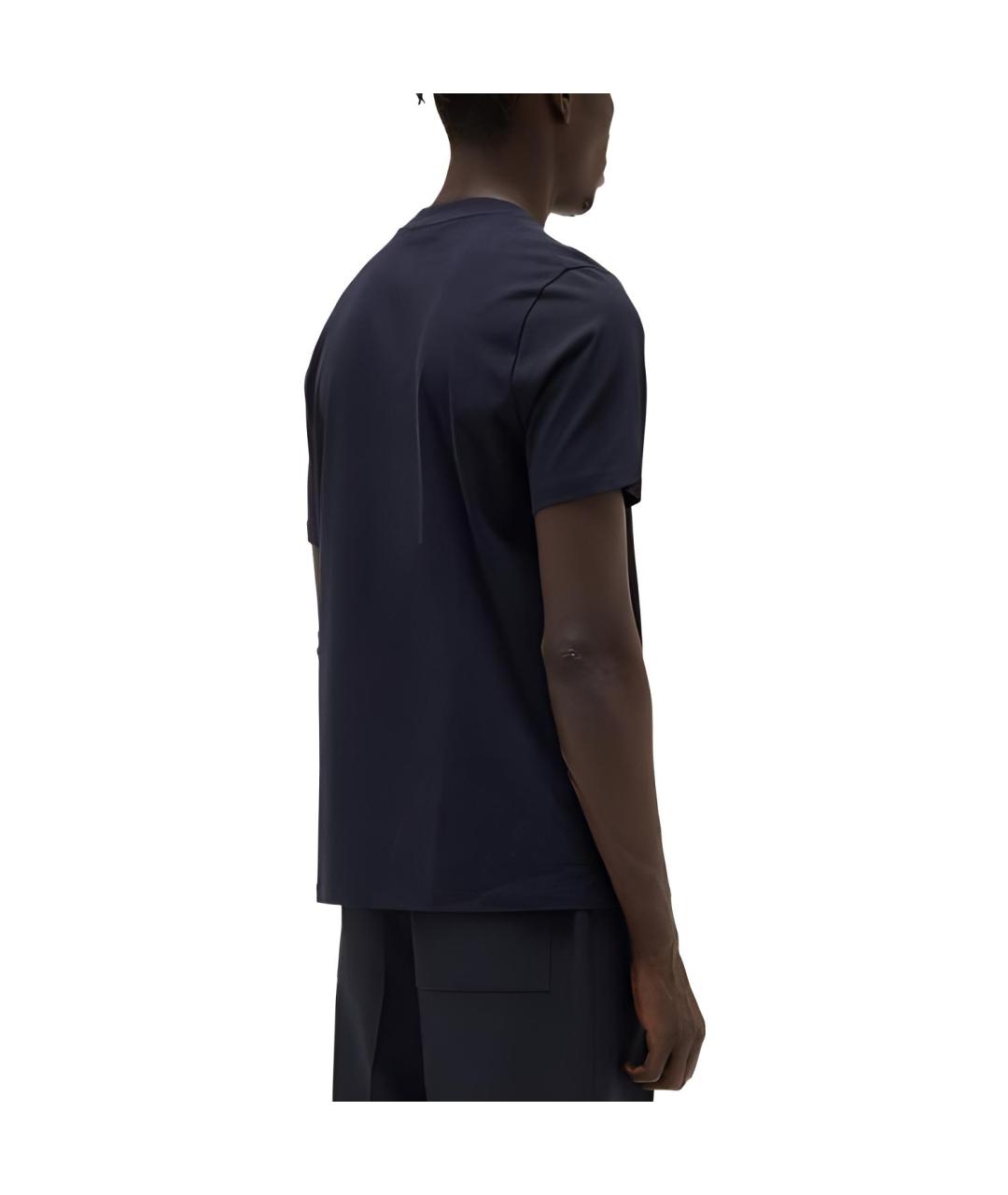 JIL SANDER Синяя хлопковая футболка, фото 2