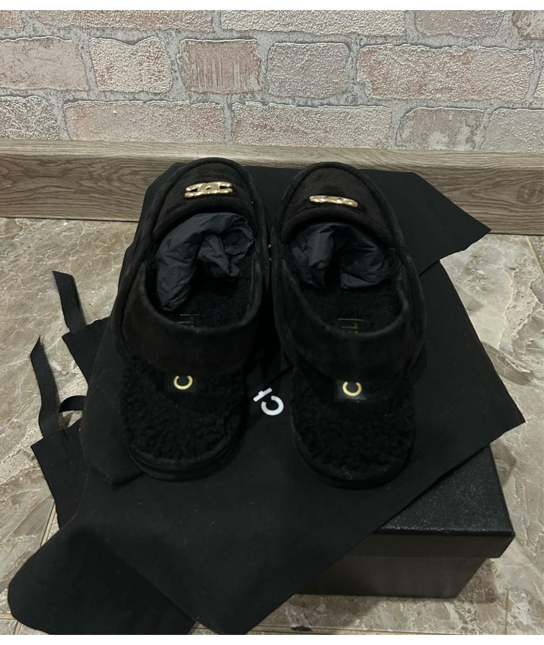 CHANEL Черные замшевые мюли, фото 4