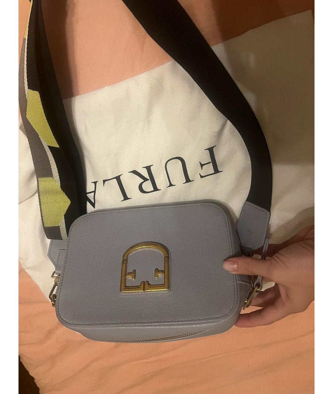 FURLA Голубая кожаная сумка через плечо, фото 8