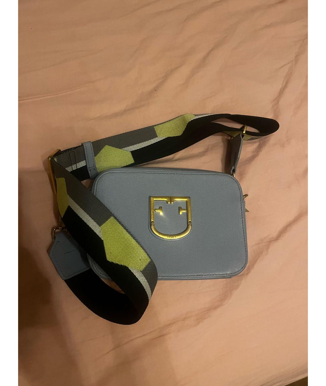 FURLA Голубая кожаная сумка через плечо, фото 3