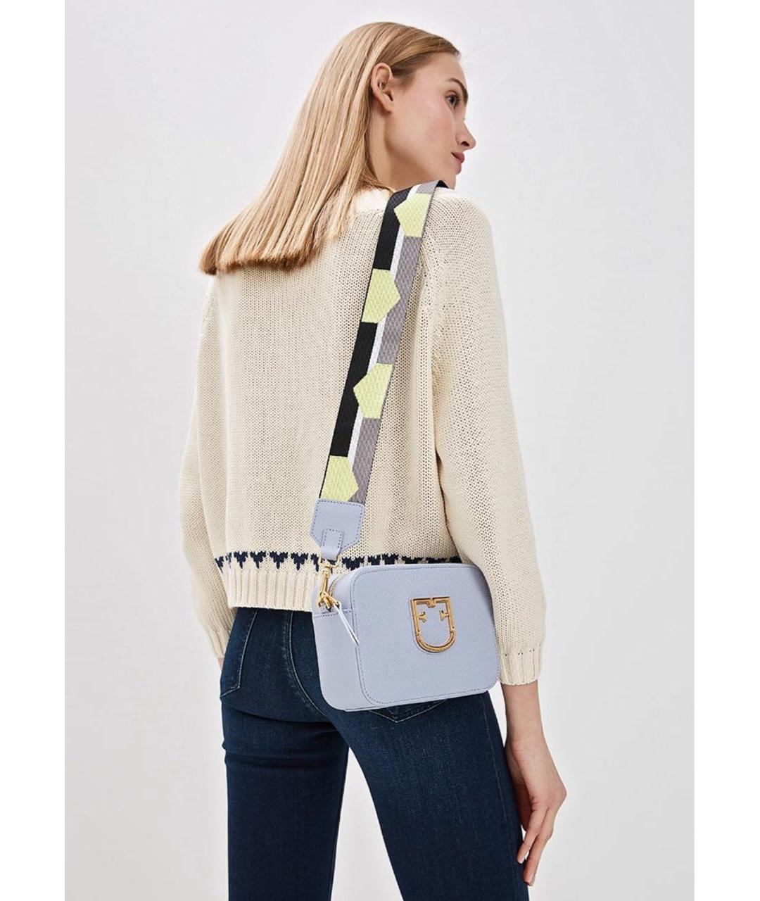 FURLA Голубая кожаная сумка через плечо, фото 2