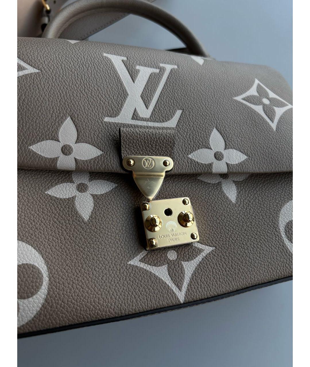 LOUIS VUITTON Бежевая кожаная сумка через плечо, фото 8