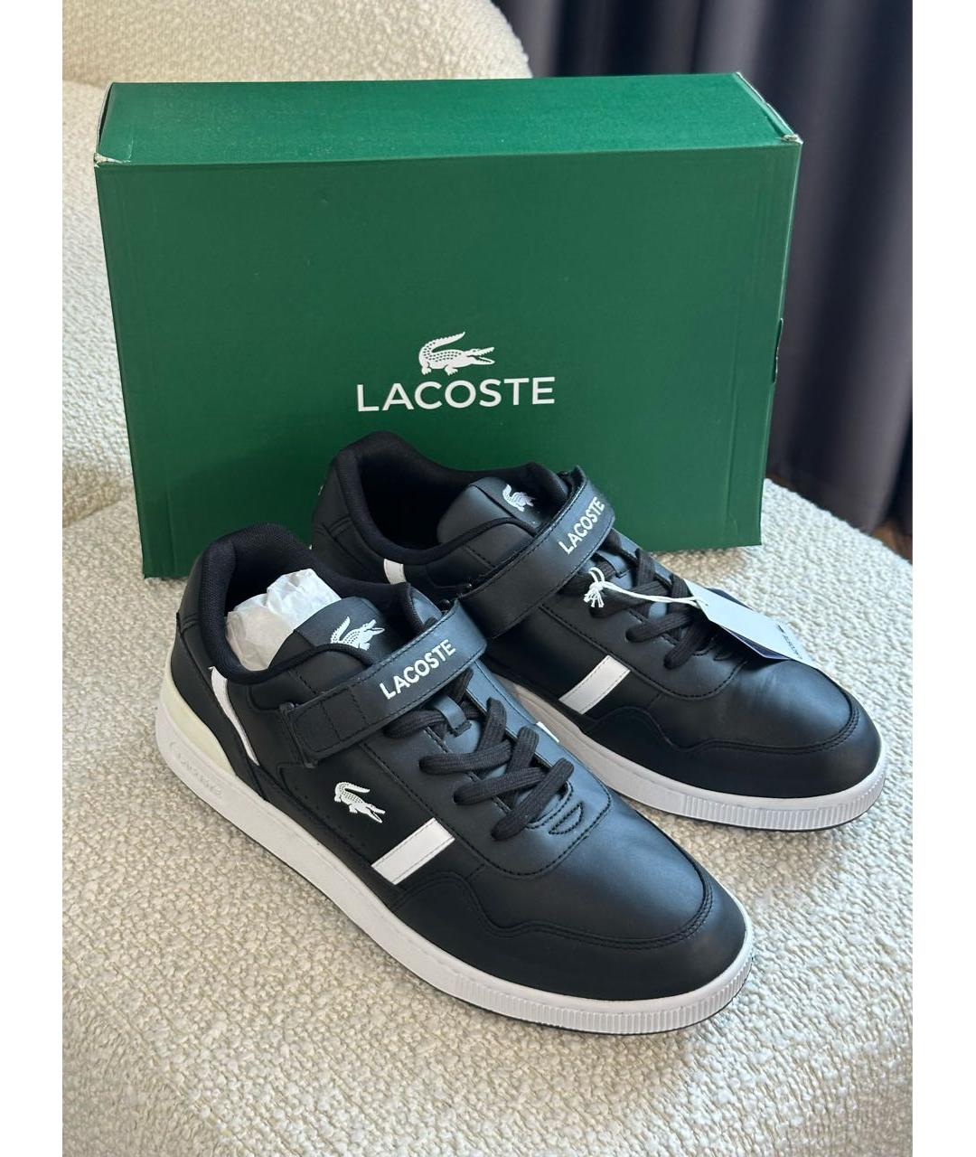 LACOSTE Черные кожаные низкие кроссовки / кеды, фото 7