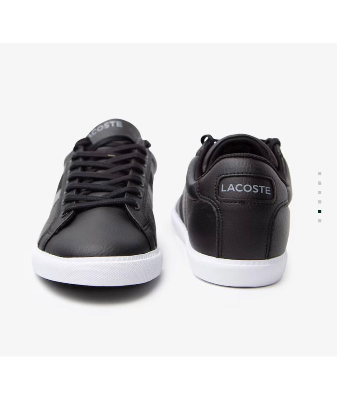 LACOSTE Черные кожаные низкие кроссовки / кеды, фото 5
