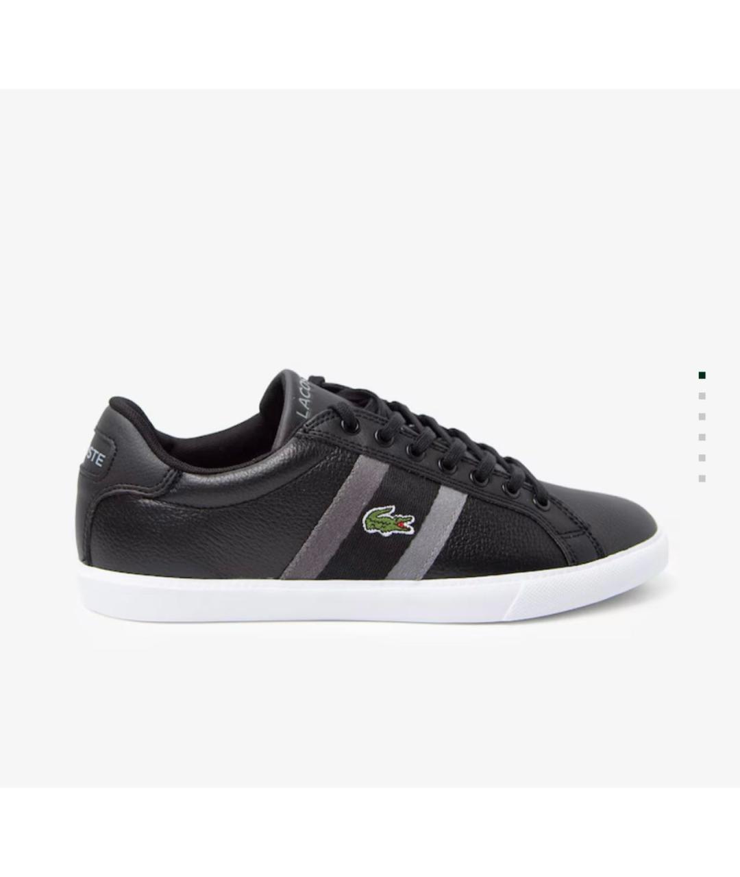 LACOSTE Черные кожаные низкие кроссовки / кеды, фото 8