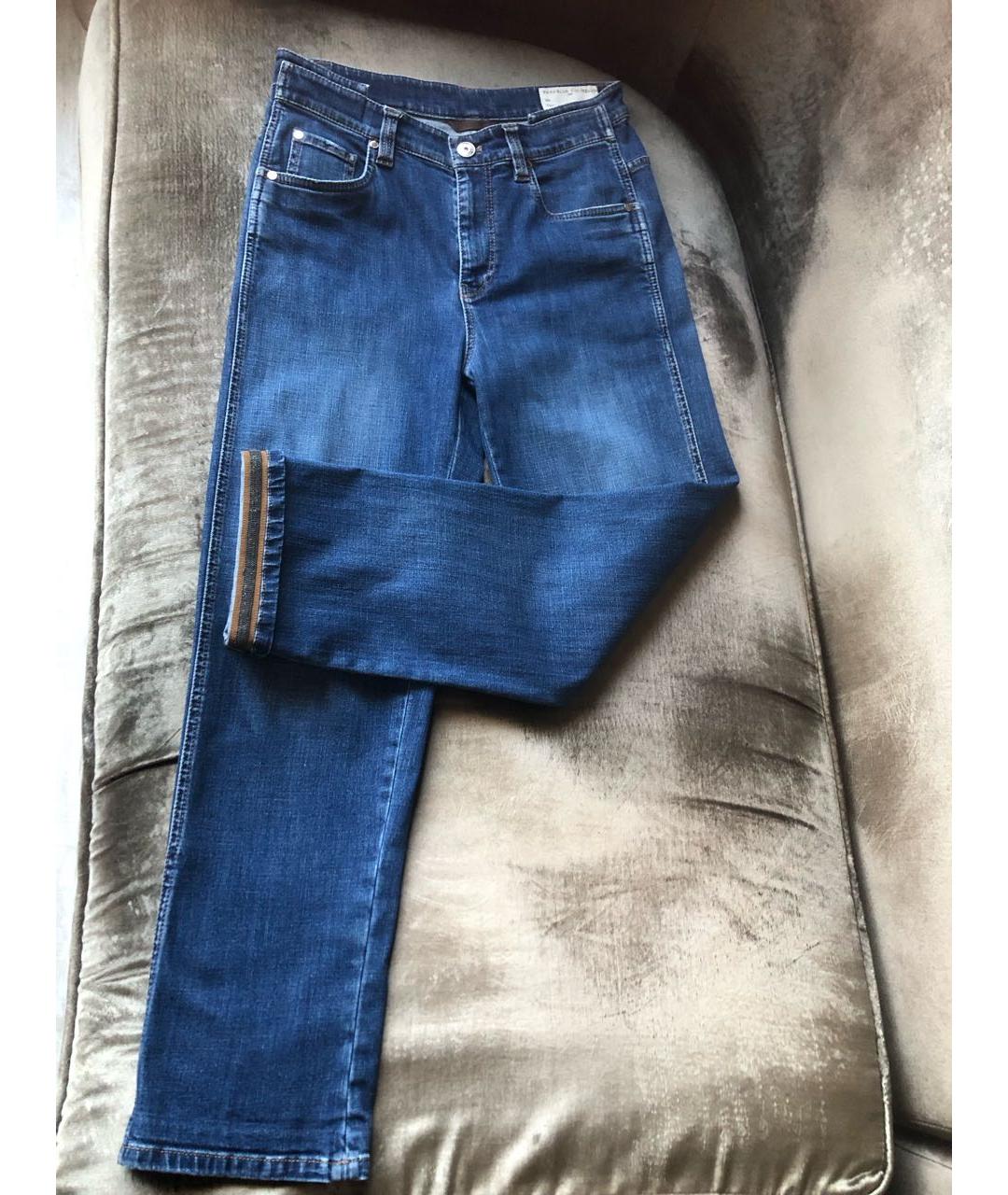 BRUNELLO CUCINELLI Синие хлопковые прямые джинсы, фото 2