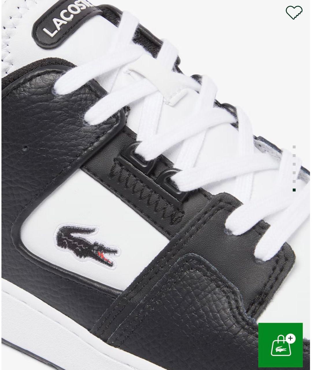 LACOSTE Черные кожаные низкие кроссовки / кеды, фото 6